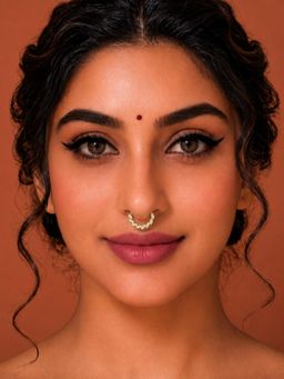 ADIVA - Gold-Plated Cut Ad Stone Septum Nose Ring