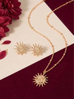 Accessorize London - Women Celestial Gold Sun Necklace Set