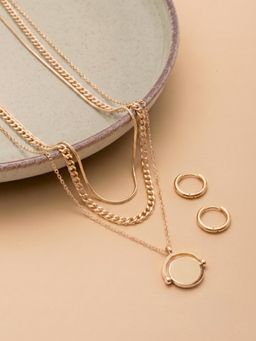 Accessorize London - Women Gold Layered Spinner Necklace Set