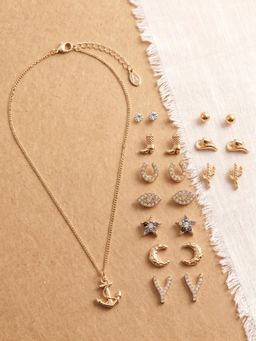 Accessorize London - Women Anchor Pendant Necklace Set