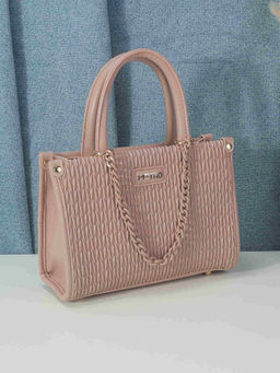 Metro - Women Textured Pink Satchel Bag (10)