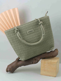 Mochi - Women Textured Green Satchel Bag (10)