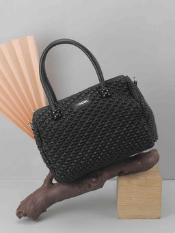Mochi - Women Textured Black Handbag (10)