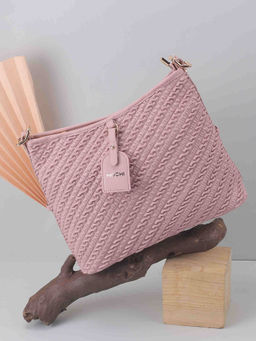 Mochi - Women Textured Pink Sling Bag (10)