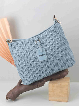 Mochi - Women Textured Blue Sling Bag (10)