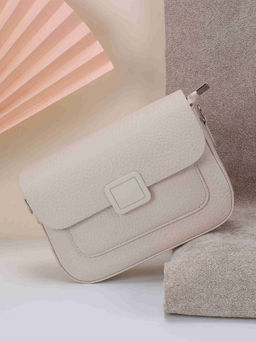Mochi - Women Solid Off White Sling Bag (10)
