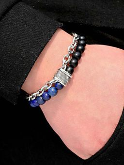 Designs & You - Multi-Color Silver Plated Spiritual Beads Chain Bracelet for Men