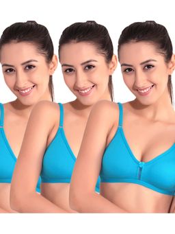 Floret - Pack Of 3 Solid T Shirt Bra - Blue