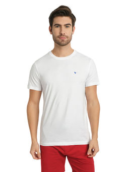 AM SWAN - Mens Solid-plain White T-shirt