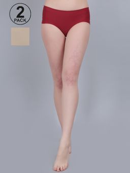 Mod & Shy - Women Solid Mid Rise Seamless Hipster Brief (Pack of 2)