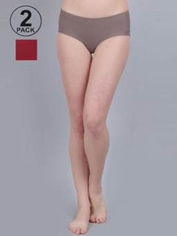 Mod & Shy - Women Solid Mid Rise Seamless Hipster Brief (Pack of 2)