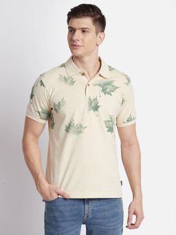 Beverly Hills Polo Club - Aop Beige Polo T-Shirt