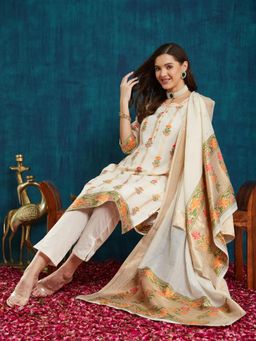 Gahan - Womens Cotton Chanderi Fabric Pant Print Kurta With Dupatta (Set of 3)