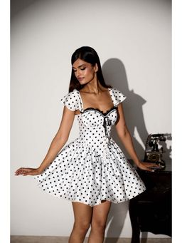 Lea Clothing - Jessie White Polka Dot Corset Mini Dress