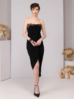 S&N by Shantnu Nikhil - Black Twisted Knot Dress
