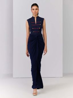 S&N by Shantnu Nikhil - Navy Blue Adamas Embroidered Gown