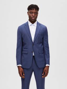 Selected - Navy Blue Check Tailored Blazer