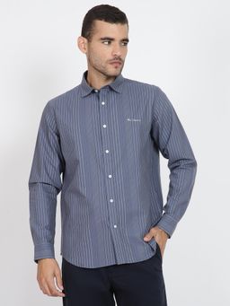 Ben Sherman - Men Blue Striped Cotton Casual Shirt