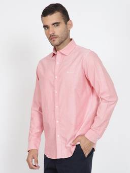 Ben Sherman - Men Pink Solid Cotton Casual Shirt