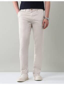 AD By Arvind - Beige Comfy Textured Slim Fit Trouser