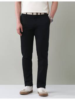 AD By Arvind - Black Textured Comfy Slim Fit Trouser