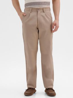 Crocodile - Men Khaki Comfort Fit Solid Trouser