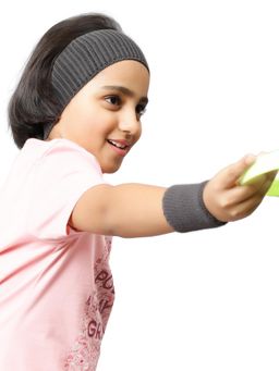 Bharatasya - Sports Set Of Sweatband And Wristband Grey (11-12 Years)