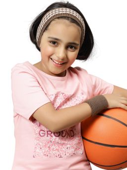 Bharatasya - Sports Set Of Sweatband And Wristband Brown (11-12 Years)