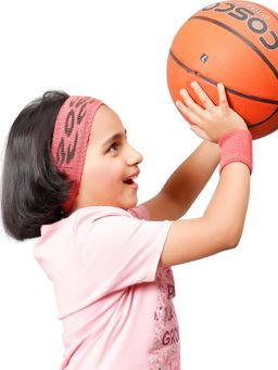 Bharatasya - Sports Set Of Sweatband And Wristband Pink (11-12 Years)