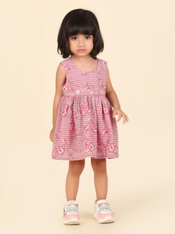 Fabindia - Purple Cotton Floral Printed Dress