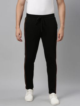 The Indian Garage Co - Men Black Slim Fit Solid Knitted Joggers