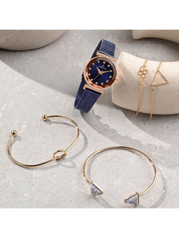 Daniel Klein - Blue Dial Womens Gift Set watch with Bracelets (Pack of 5)-DKG001-1 (M)