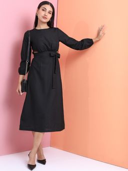 TOKYO TALKIES - A-Line Cut-Out Midi Dress