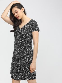 TOKYO TALKIES - Womens Black Floral Mini Dress