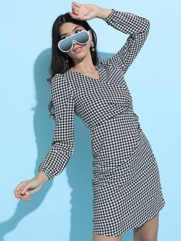 TOKYO TALKIES - Womens Black Printed Mini Dress
