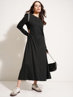 TOKYO TALKIES - Black Side Cutouts Ties Maxi Dress