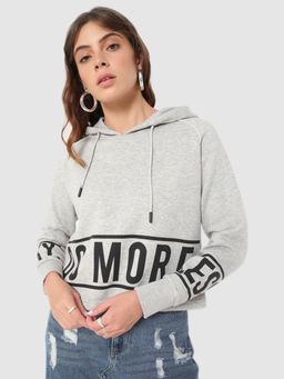 Bewakoof - Grey Printed Hooded Slip On Hoodie