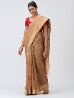 Fabindia - Cotton Silk Block Printed Sari