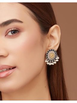 Fabindia - Metal Blue Stone Drop Earrings