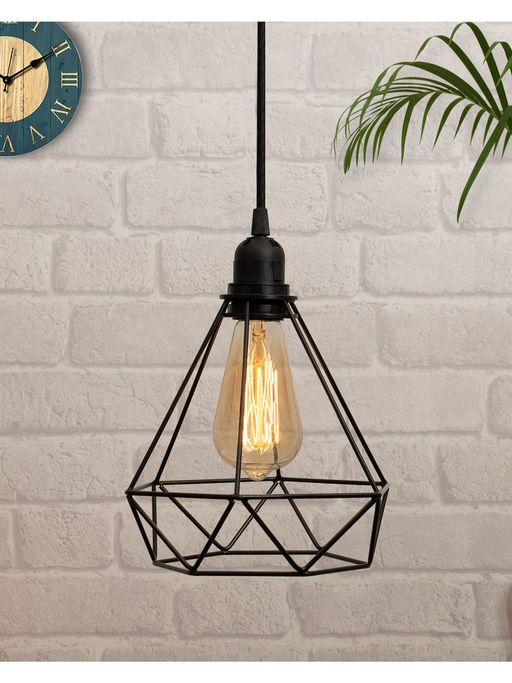 Homesake Black Metal Cage Pendant Black Holder