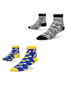 Dynamocks - Men & Women Ankle Length Socks - Free Size - Pack of 2 Pairs