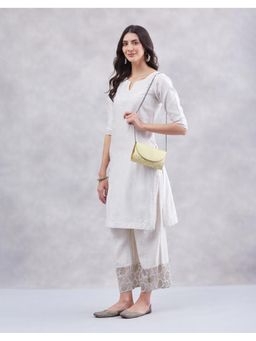 Fabindia - Gold Polyester Clutch with Detachable Strap (S)