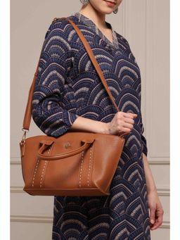 Biba - Women Tan PU Handbag With Detachable Strap