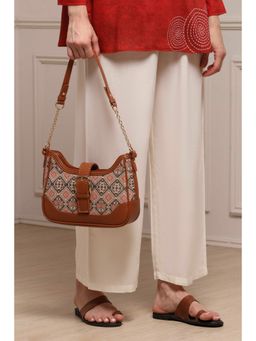 Biba - Women Rust PU Handbag With Detachable Strap