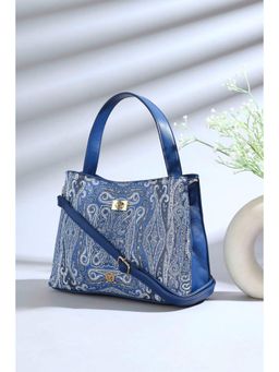 Biba - Women Blue PU Tote Bag With Detachable Strap
