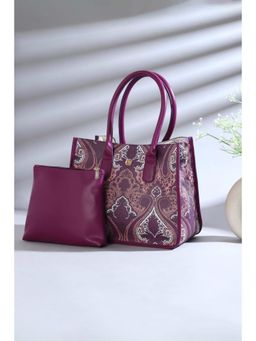 Biba - Women Pink PU Tote Bag & Pouch