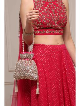 Biba - Women Pink Fabric Potli Bag