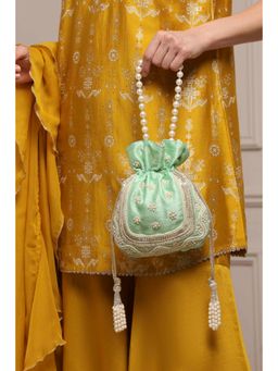 Biba - Women Green Fabric Potli Bag