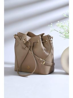 Biba - Women Brown PU Bucket Bag
