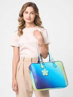 Caprese - Marilyn Women Blue Large 15 Inch Laptop Bag With Detachable Strap